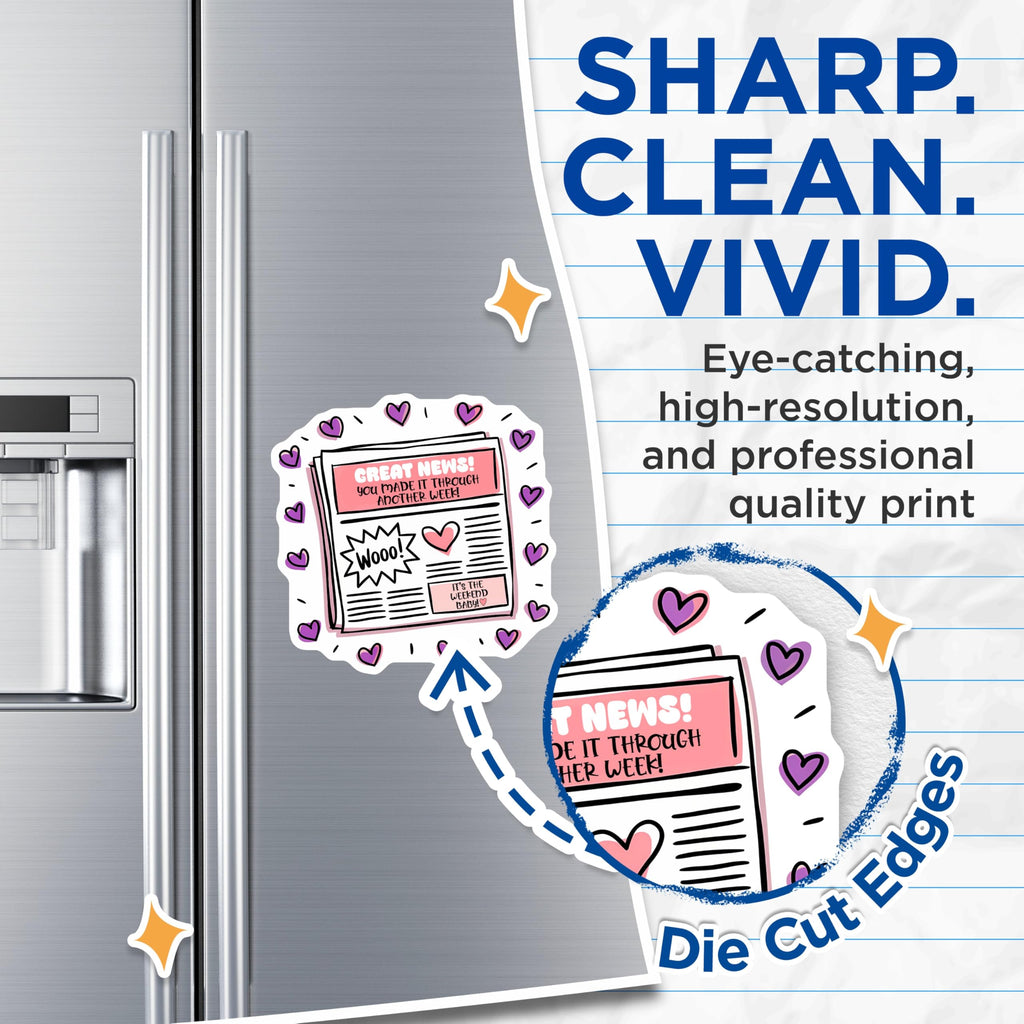 (2 Pack) Weekend Magnets - You Made It - Great News Fridge Magnets - 5" On Longest Side - Premium Magnet - for Cars, Refrigerators, Toolboxes, Lockers - Made in USA - MAG15452