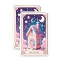 (2 Pack) The House Stickers - Cute House Sticker - Dreamy House Art Sticker - Starry Night House Sticker - 5" On Longest Side - Sticks to Smooth Flat Surfaces - Made in USA - BMCS5439
