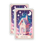 (2 Pack) The House Stickers - Cute House Sticker - Dreamy House Art Sticker - Starry Night House Sticker - 5" On Longest Side - Sticks to Smooth Flat Surfaces - Made in USA - BMCS5439