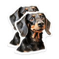 (2 Pack) Black Tan Dachshund Magnets - Doxie Dog Portrait - Pet Lover Fridge Decor - 5 Inches On Longest Side - Thick Durable Magnet - Made in USA - MAG30876