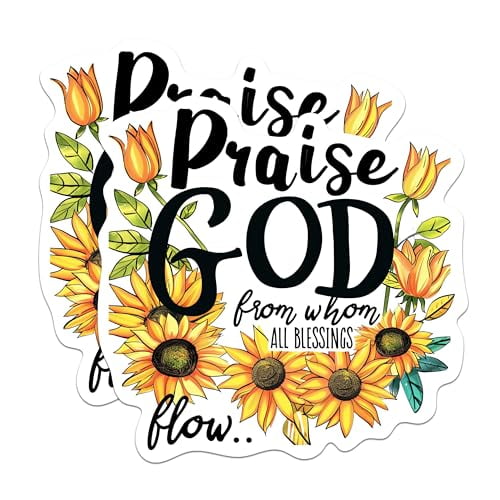 (2 Pack) Praise God from Whom All Blessings Flow Magnets - Christian Magnet - 5" On Longest Side - Premium Magnet - for Cars, Refrigerators, Toolboxes, Lockers - Made in USA - MAG1702