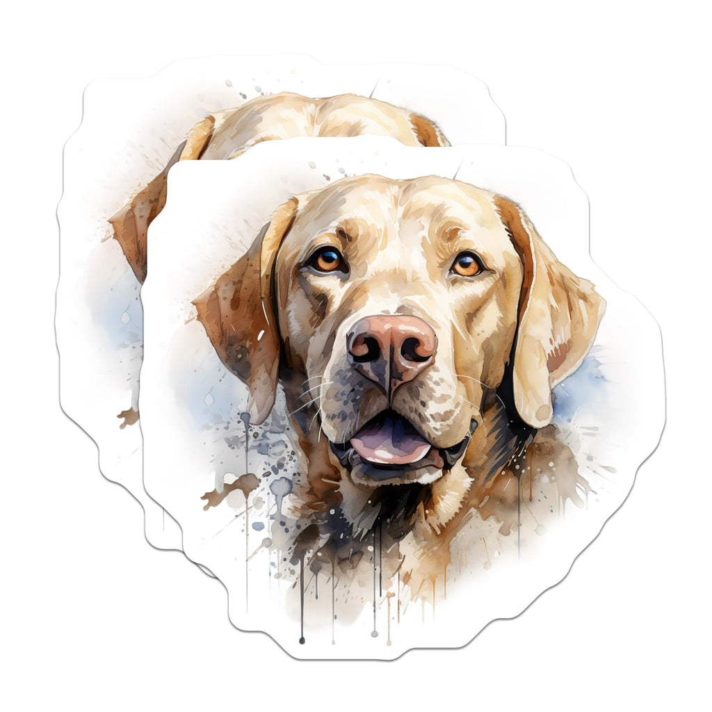 (2 Pack) Golden Retriever Magnets - Watercolor Dog Art - Lab Puppy Fridge Locker Decoration Pet Lover - 5 Inches On Longest Side - Thick Durable Magnet - Made in USA - MAG28439