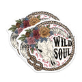 (2 Pack) Wild Soul Magnets - Boho Floral Ram Skull Decor - Western Cowgirl Home Art Aesthetic - 5 Inches On Longest Side - Thick Durable Magnet - Made in USA - MAG36587