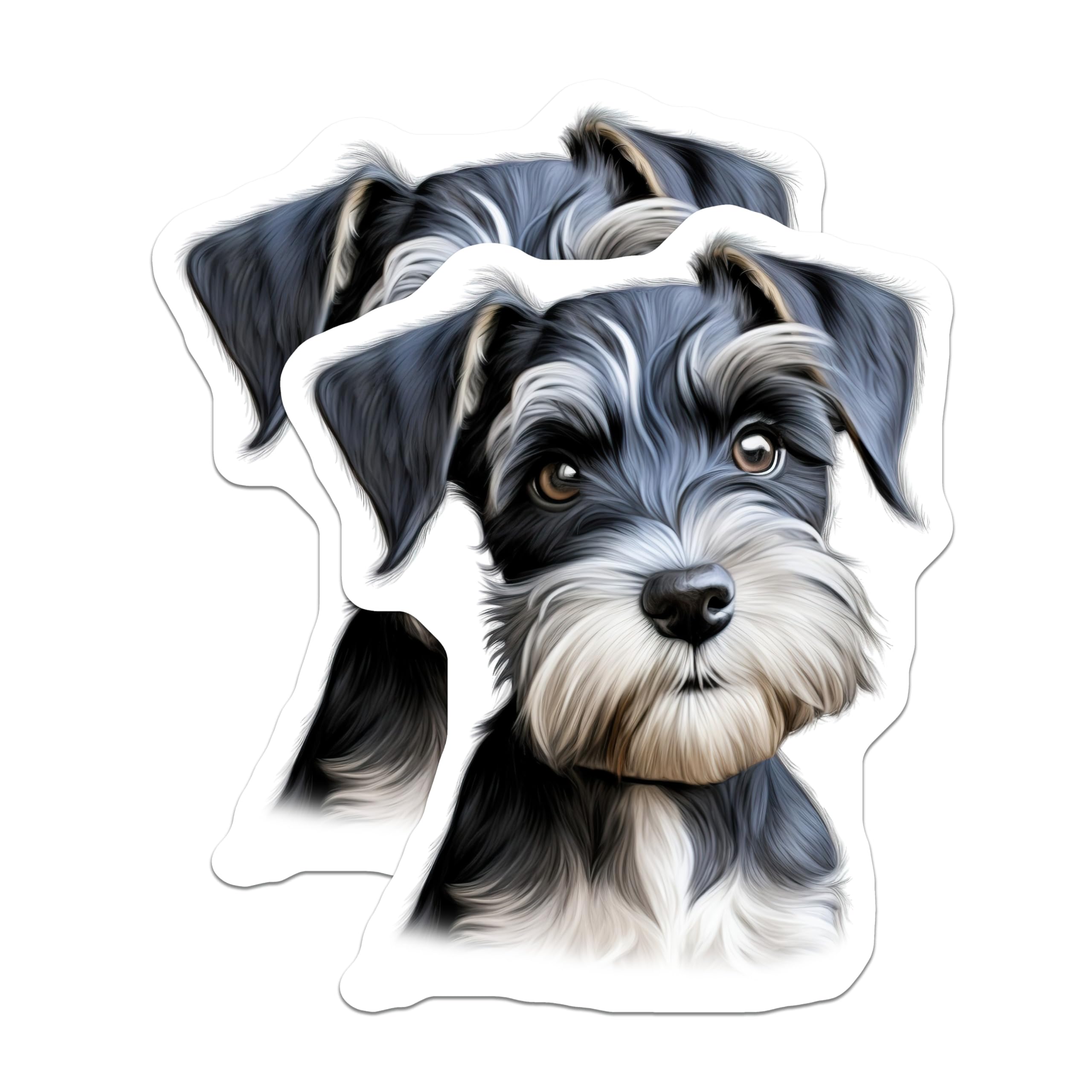 (2 Pack) Schnauzer Magnets - Dog Lover Decor - Pet Mom Home Decor - 5 Inches On Longest Side - Thick Durable Magnet - Made in USA - MAG28293