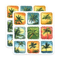 (2 Pack) Tropical Palm Tree Magnets - Beach Decor - Summer Vacation Vibes - 5 Inches On Longest Side - Thick Durable Magnet - Made in USA - MAG27189