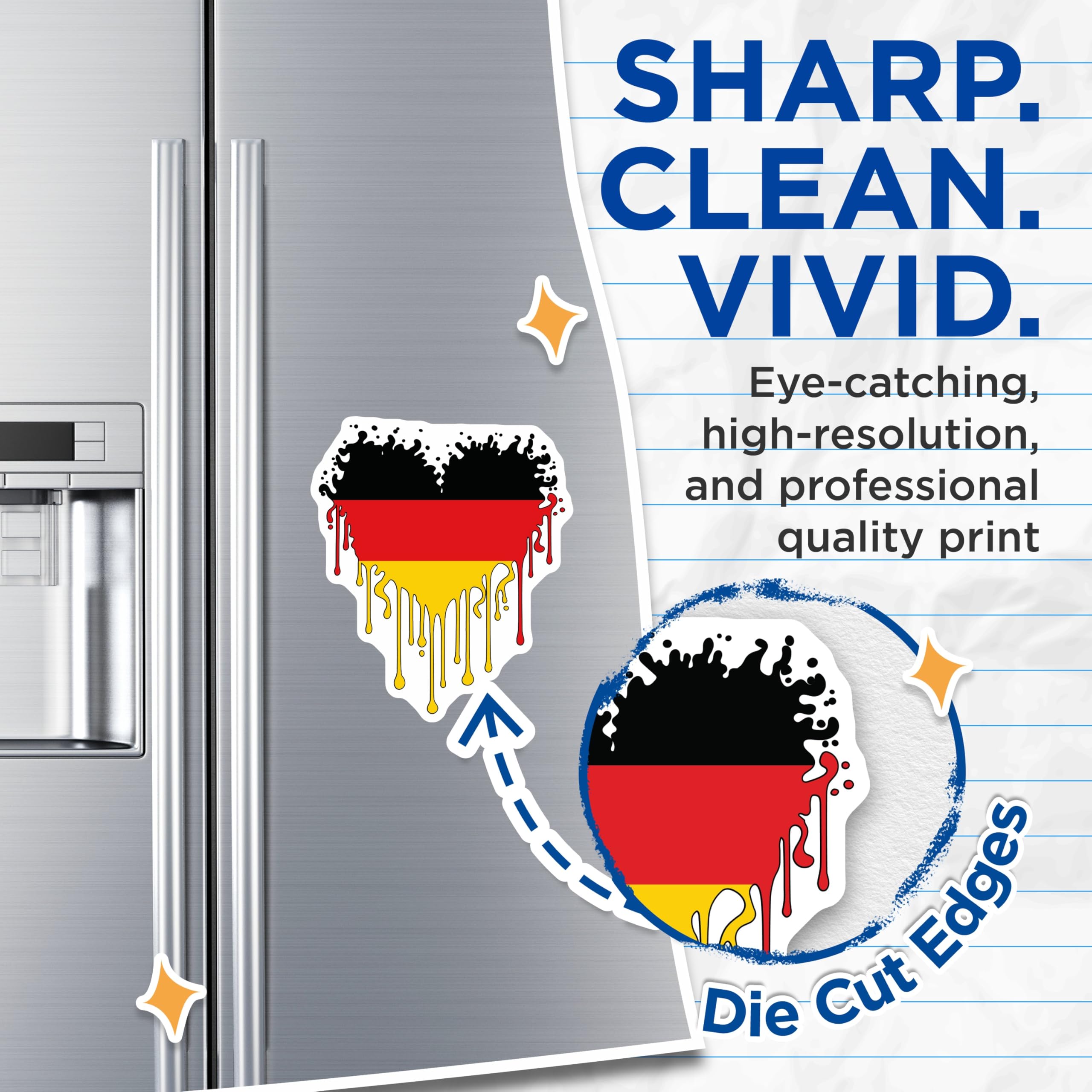 (2 Pack) German Flag Magnets - Germany Pride - Europe Country Fridge Magnets - 5" On Longest Side - Premium Magnet - for Cars, Refrigerators, Toolboxes, Lockers - Made in USA - MAG17273