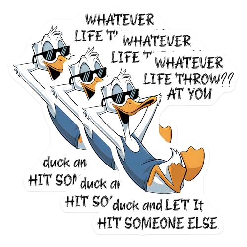 (3 Pack) Funny Duck Decals - Sarcastic Humor - Laptop Decals - 3 Inches On Longest Side - Easy Peel & Apply - Made in USA - 3MCS8471