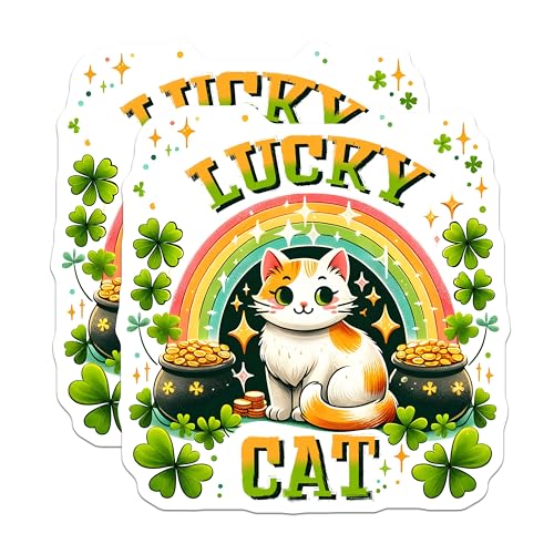 (2 Pack) Lucky Cat Magnets - 5" On Longest Side - for Cars, Fridges, Toolboxes - Made in USA - MAG8095