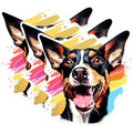 (3 Pack) Rat Terrier Decals - Dog Breed Laptop - Pet Art Stickers - 3 Inches On Longest Side - Easy Peel & Apply - Made in USA - 3MCS0803