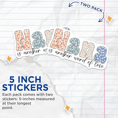 (2 Pack) a Love Stickers - Floral a Decal - Family Quote - 5" On Longest Side - Sticks to Smooth Flat Surfaces - Made in USA - BMCS8184