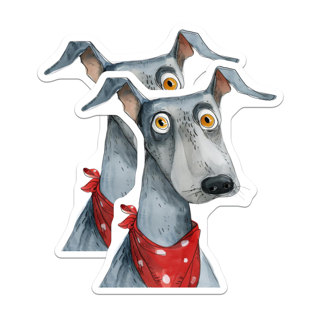 (2 Pack) Greyhound Dog Magnets - Quirky Pet Art - Whimsical Animal Lover Decor - Fridge Locker Accent - 5 Inches On Longest Side - Thick Durable Magnet - Made in USA - MAG27675