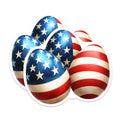 (2 Pack) Patriotic Flag Egg Stickers - Stars and Stripes Stickers - American Flag Decals - 5" On Longest Side - Sticks to Smooth Flat Surfaces - Made in USA - BMCS6527