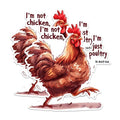 (2 Pack) Funny Chicken Quotes Magnets - Cute Chicken Decor Magnets - Animal Illustration Kitchen Magnets- 5" On Longest Side - for Fridges, Toolboxes, Cars - Made in USA - MAG2598