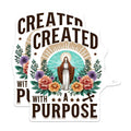 (2 Pack) Christian Inspirational Magnets - Virgin Mary Faith Decor - Created with A Purpose - Religious Kitchen Magnets - 5 Inches On Longest Side - Thick Durable Magnet - Made in USA - MAG39791