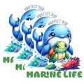 (3 Pack) Marine Life Decals - Turtle and Whale Sticker - Protect Ocean Decal - 3 Inches On Longest Side - Easy Peel & Apply - Made in USA - 3MCS6716