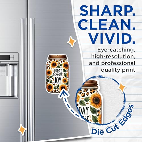 (2 Pack) Kitchen Decor Magnets - Sunflower Magnets - Inspirational Quote Magnets - Today I Choose Joy Magnets- 5" On Longest Side - for Fridges, Toolboxes, Cars - Made in USA - MAG2893