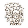 (2 Pack) Pumpkin Spice Frog Magnets - Autumn Fall Decor - Cozy Kitchen Vibes - Seasonal Refrigerator Accessory - 5 Inches On Longest Side - Thick Durable Magnet - Made in USA - MAG39477