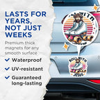 (2 Pack) Roll with Jesus Magnets - Inspirational Fridge Magnets - Christian - Motivational Roller Skate Theme - 5" On Longest Side - for Cars, Fridges, Toolboxes - Made in USA - MAG4378