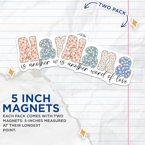 (2 Pack) a Magnets - Another Word of Love - Floral a Decor for Grandma - 5" On Longest Side - for Cars, Fridges, Toolboxes - Made in USA - MAG8184