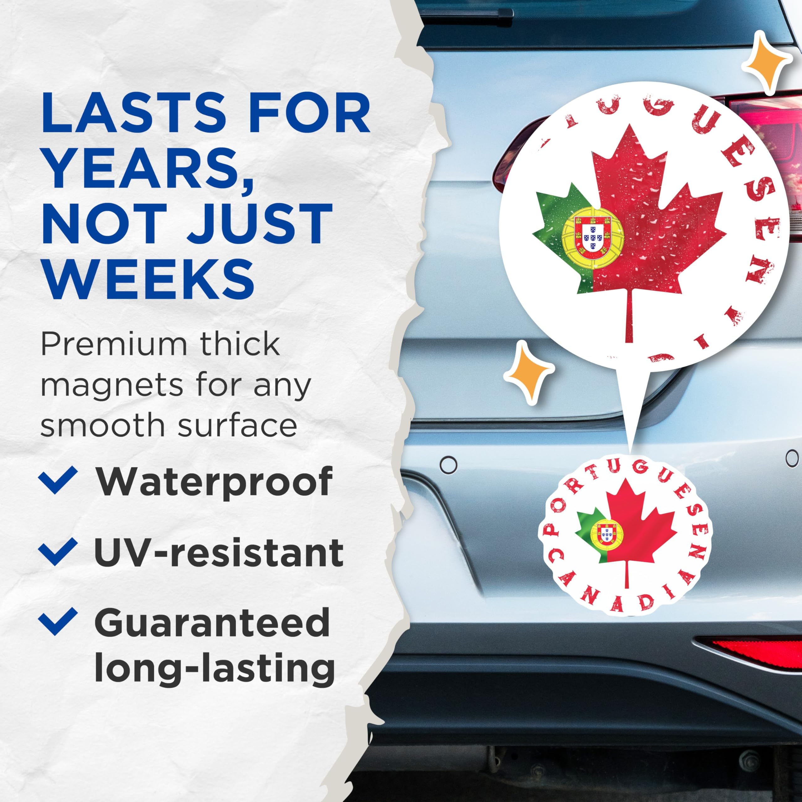 (2 Pack) Portuguese Canadian Magnets - Canada Portugal Flag - Dual Citizenship Souvenir - 5" On Longest Side - Premium Magnet - for Cars, Refrigerators, Toolboxes, Lockers - Made in USA - MAG17727