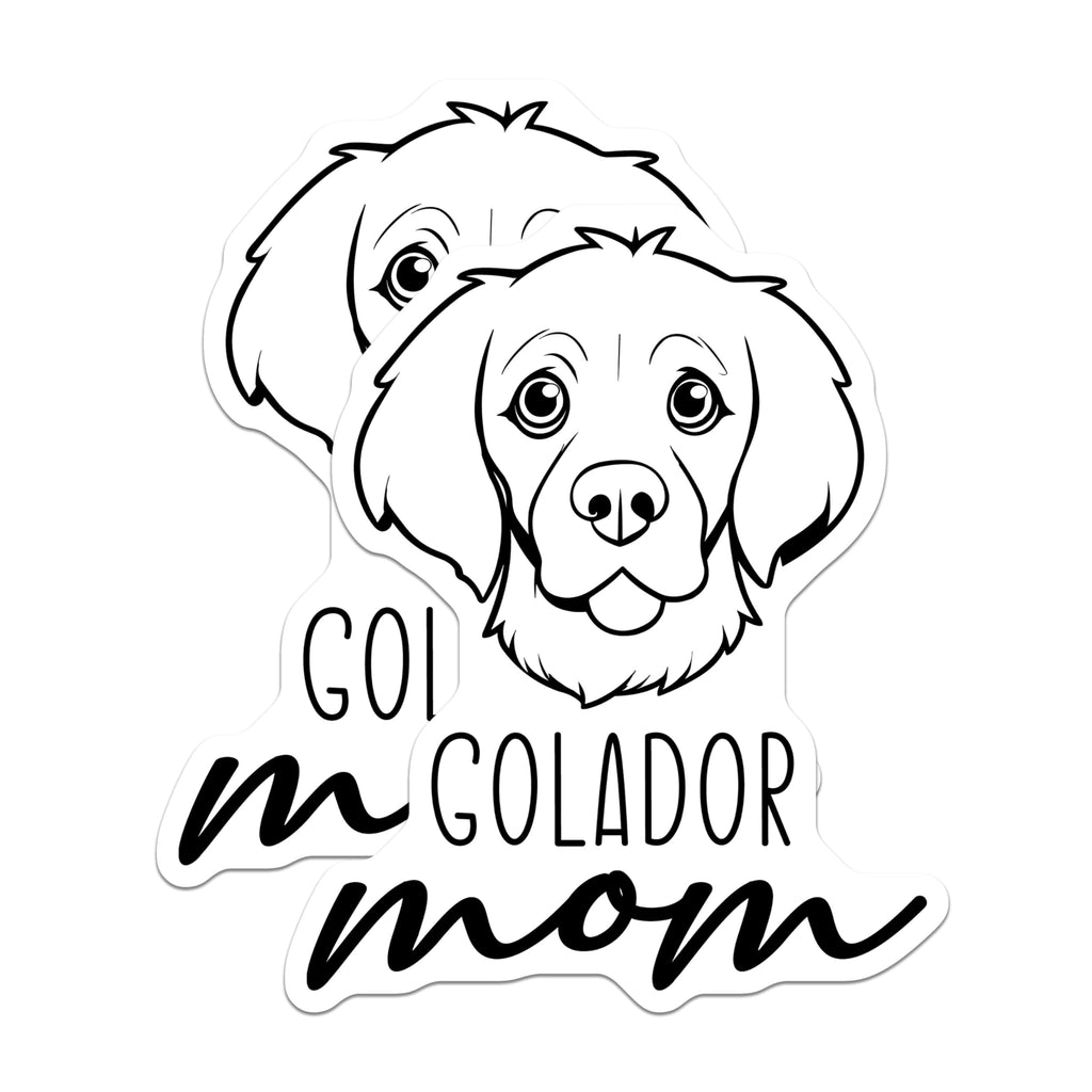 (2 Pack) Golador Mom Magnets - Golden Retriever Lab Mix Mom - Dog Owner Car Decor - Pet Parent Fridge Accents - 5 Inches On Longest Side - Thick Durable Magnet - Made in USA - MAG27020
