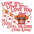(3 Pack) Highland Cow Love Decals - Valentine's Day Stickers - Cute Animal Laptop Decals - 3 Inches On Longest Side - Easy Peel & Apply - Made in USA - 3MCS1744