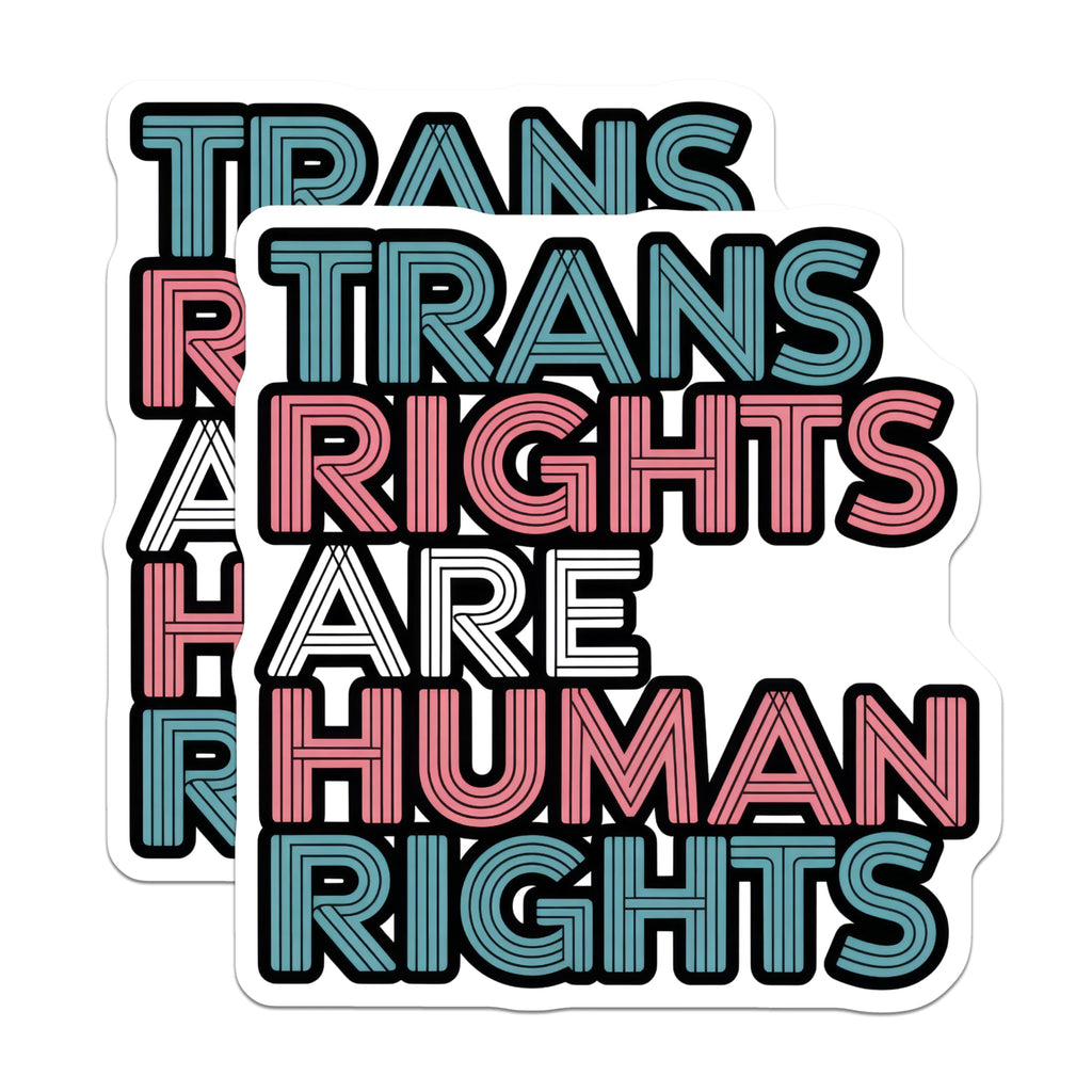 (2 Pack) Trans Rights Magnets - Human Rights - LGBTQIA+ Support - 5" On Longest Side - Premium Magnet - for Cars, Refrigerators, Toolboxes, Lockers - Made in USA - MAG15797