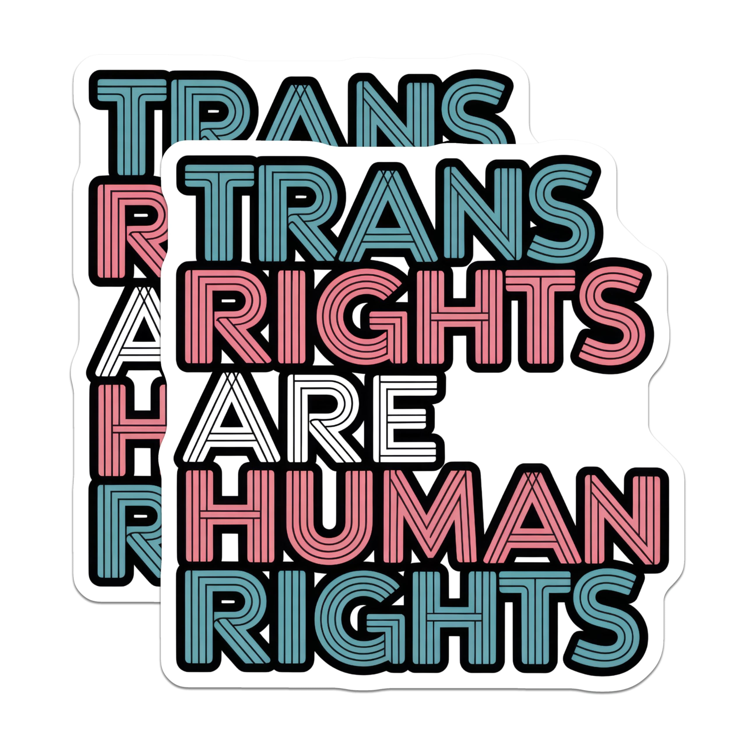(2 Pack) Trans Rights Magnets - Human Rights - LGBTQIA+ Support - 5" On Longest Side - Premium Magnet - for Cars, Refrigerators, Toolboxes, Lockers - Made in USA - MAG15797