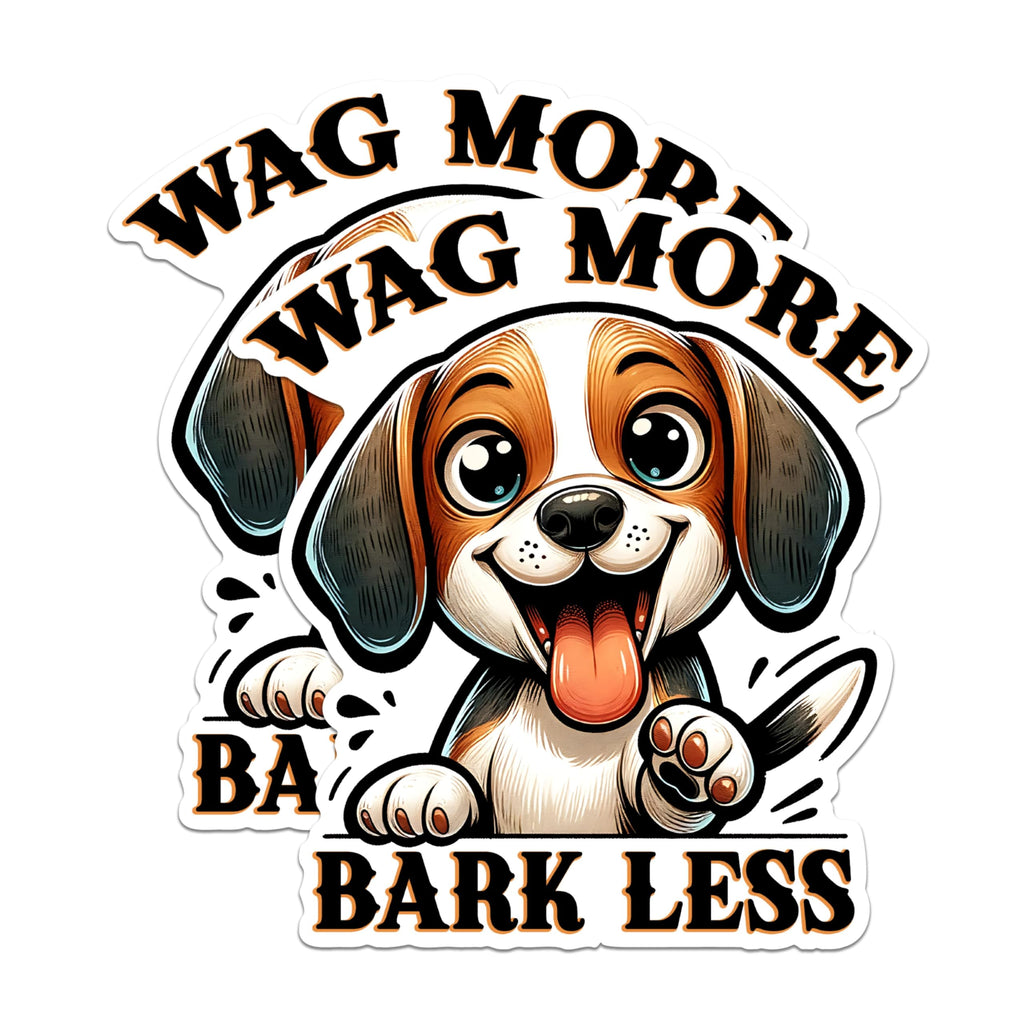 (2 Packs) Wag More Bark Less Magnets - Cute Beagle Dog Breed Magnets - 5 Inches On Longest Side - Premium Magnet - for Fridges, Toolboxes, Cars - Made in USA - MAG2411
