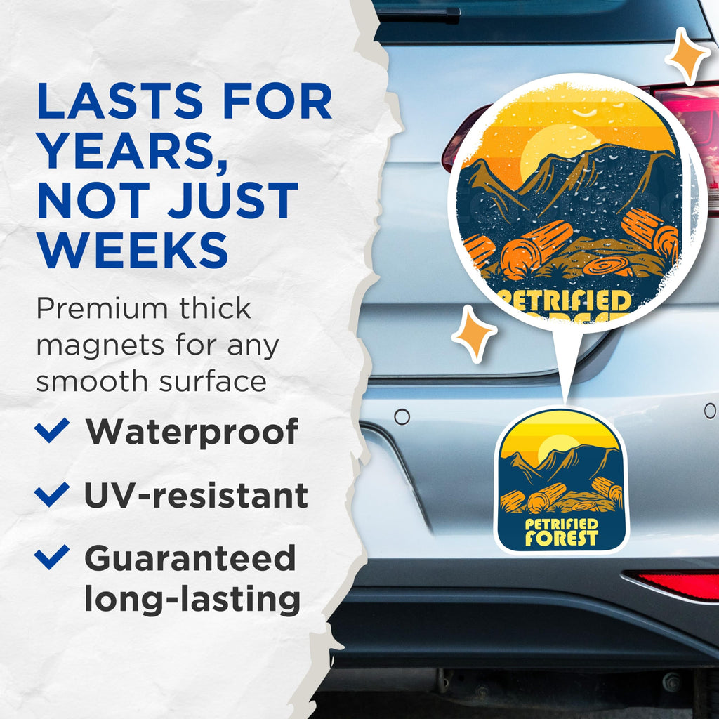 (2 Pack) Petrified Forest Magnets - National Park Decor - Travel Souvenir Magnets - 5" On Longest Side - Premium Magnet - for Cars, Refrigerators, Toolboxes, Lockers - Made in USA - MAG18915