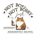 (2 Pack) Not Bossy Just Aggressively Helpful Magnets - Cat Lover Fridge - Funny Cat - 5" On Longest Side - for Cars, Refrigerators, Toolboxes, Lockers - Made in USA MAG3539