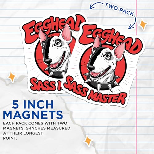(2 Pack) Egghead Sass Master Magnets Magnets - 5" On Longest Side - Made in USA - Sticks to Refrigerators & Metal Surfaces - MAG8533