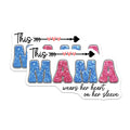 (2 Pack) Mama Wears Her Heart Magnets - Trendy Family Kitchen Decor - Inspirational Quotes for Moms - 5" On Longest Side - for Cars, Fridges, Toolboxes - Made in USA - MAG8181