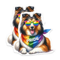 (2 Pack) Pride Dog Magnets - Rainbow Dog - Cute Dog Sunglasses Art Magnet - Colorful Dog Accessories - 5" On Longest Side - for Cars, Fridges, Toolboxes - Made in USA - MAG6980