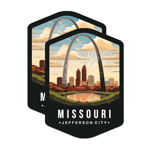 (2 Pack) Missouri State and Capitol Magnets - MO State Magnet - Choose from 50 States - 5" On Longest Side - Premium Magnet - for Cars, Refrigerators, Toolboxes, Lockers - Made in USA - MAG1481