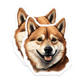 (2 Pack) Shiba Inu Dog Magnets - Smiling Puppy Art - Cute Animal Fridge Magnets - Pet Lover Locker Decor for Dog Enthusiasts - 5 Inches On Longest Side - Thick Durable Magnet - Made in USA - MAG24251