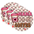 (3 Pack) Mama Needs Coffee Decals - Retro Style Stickers - Coffee Lover Decals - 3 Inches On Longest Side - Easy Peel & Apply - Made in USA - 3MCS6303