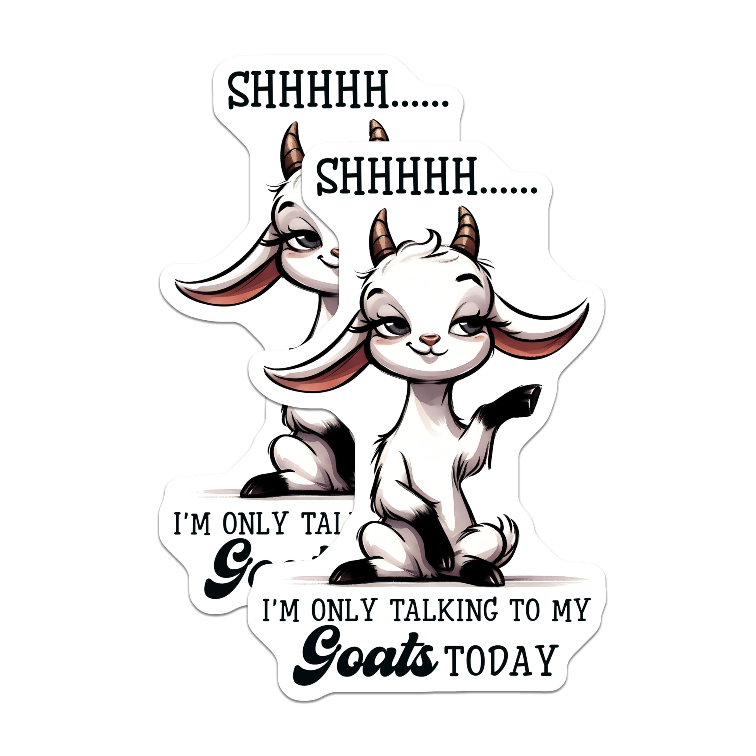 (2 Pack) Goat Magnets - Funny Animal Sayings - Sarcastic Goat Lover Decor - 5" On Longest Side - Premium Magnet - for Cars, Refrigerators, Toolboxes, Lockers - Made in USA - MAG16890