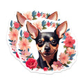 (2 Pack) Chihuahua Floral Magnets - Dog Lover Decor - Cute Pet Art for Fridge - 5 Inches On Longest Side - Thick Durable Magnet - Made in USA - MAG30027