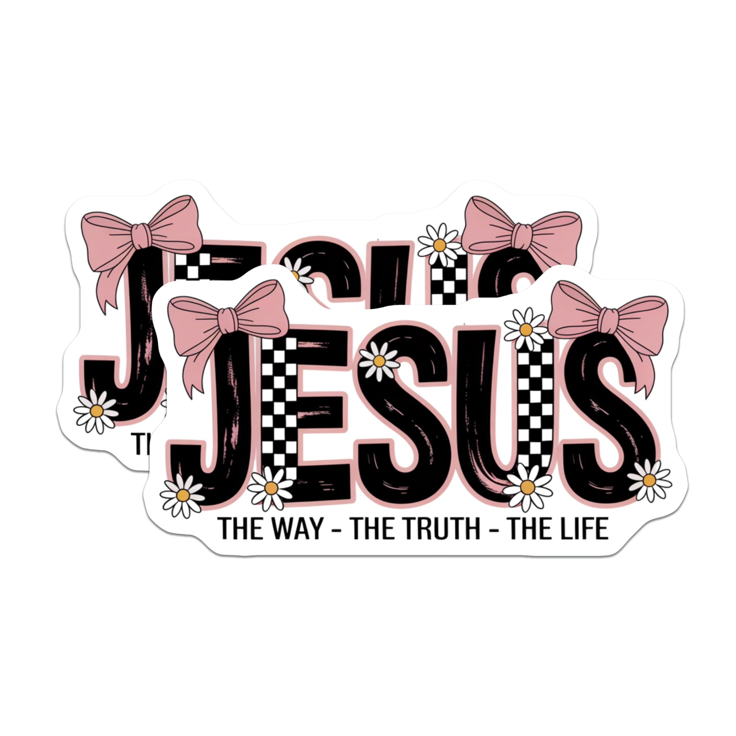 (2 Pack) Jesus Magnets - Christian Faith Decor - The Way The Truth The Life Scripture - 5 Inches On Longest Side - Thick Durable Magnet - Made in USA - MAG29405