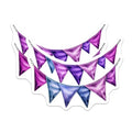 (2 Pack) Triangle Party Banner Stickers - Easy Application - Colorful Decoration - 5" On Longest Side - Sticks to Smooth Flat Surfaces - Made in USA - BMCS6787