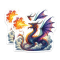 (2 Pack) Fire Breathing Dragon Magnets - Fantasy Creature Art - Mythical Beast Decor for Fridge - 5 Inches On Longest Side - Thick Durable Magnet - Made in USA - MAG38102