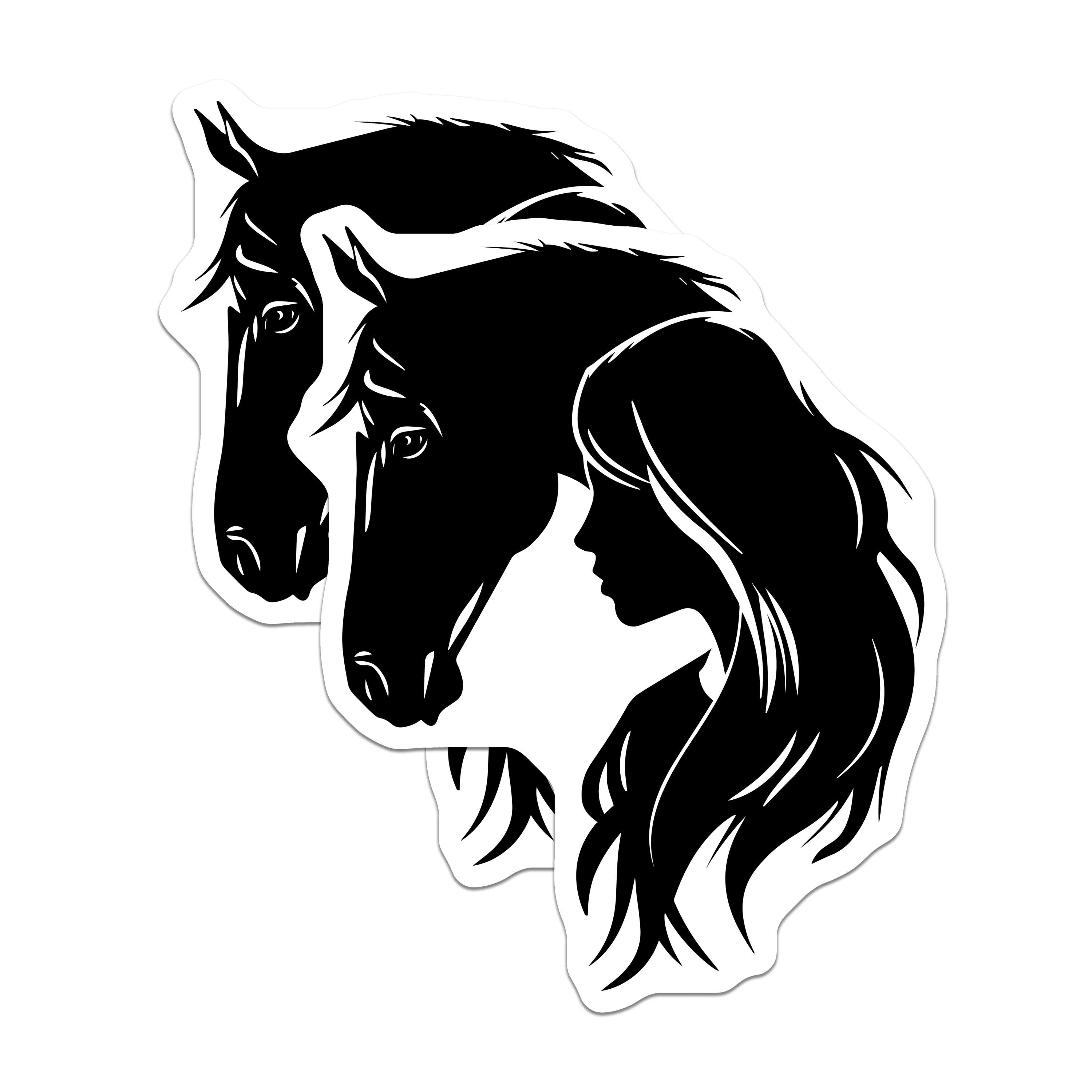 (2 Pack) Horse Woman Silhouette Magnets - Equestrian Design - Animal Connection Farm Decor - Rider Soul Refrigerator Magnet - 5 Inches On Longest Side - Thick Durable Magnet - Made in USA - MAG38603