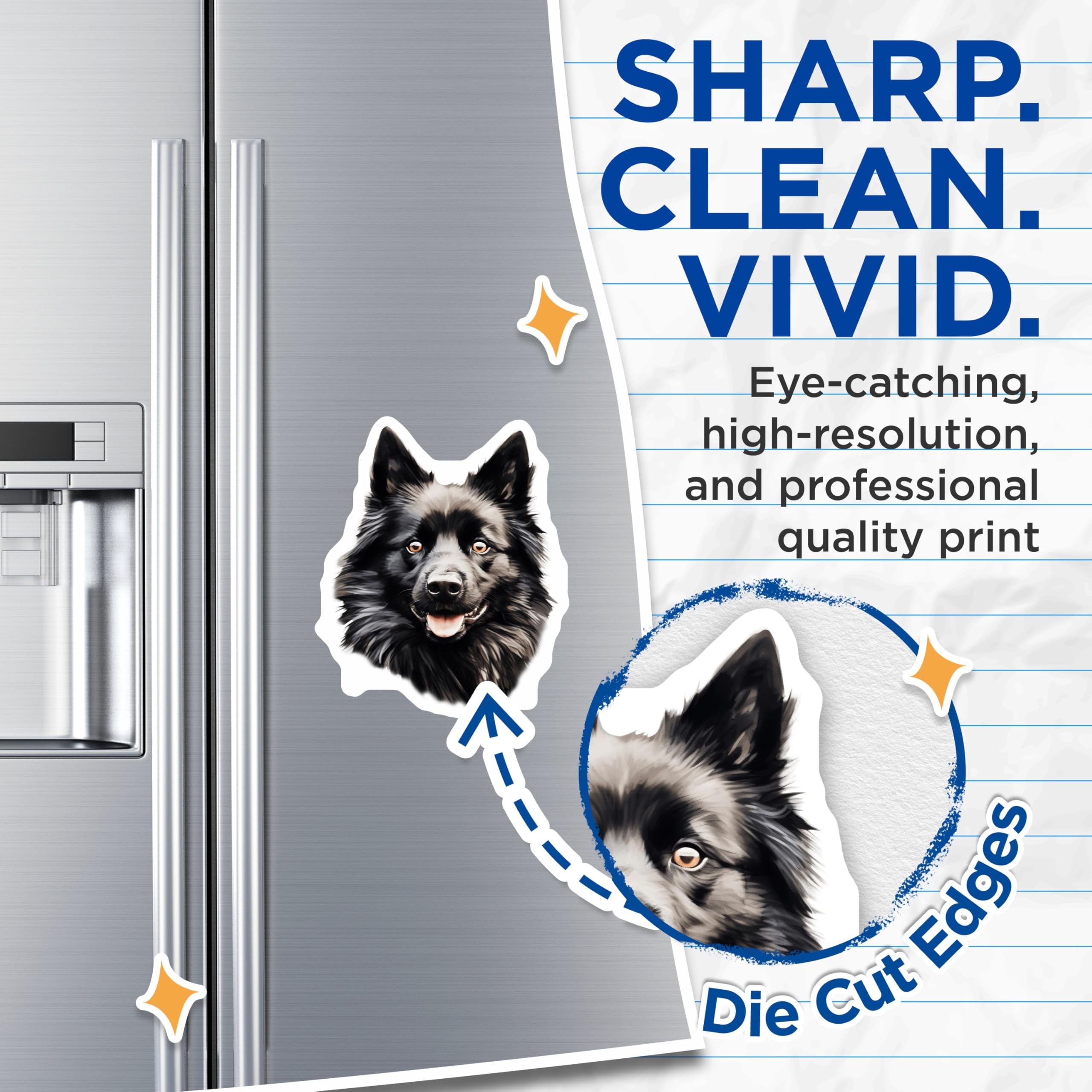 (2 Pack) Black Dog Magnets - German Shepherd Art - Groenendael Belgian Sheepdog - Pet Lover Fridge Decor - 5 Inches On Longest Side - Thick Durable Magnet - Made in USA - MAG27386
