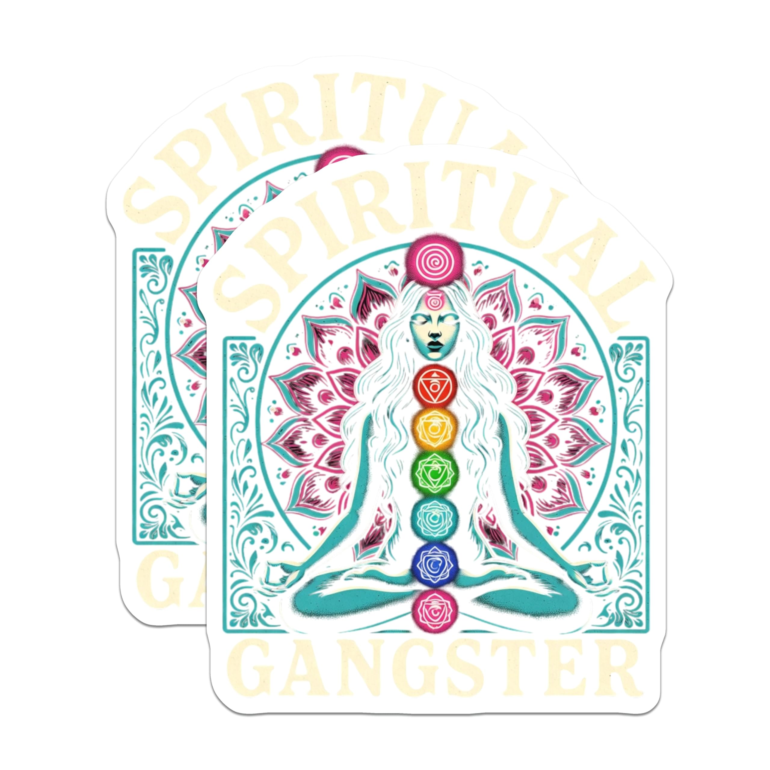(2 Pack) Spiritual Gangster Magnets - Chakra Energy Meditation Decor - Yoga Lover Zen Art Boho Wall Art Spiritual Awakening - 5 Inches On Longest Side - Thick Durable Magnet - Made in USA - MAG20752