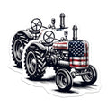 (2 Pack) Tractor Magnets - American Flag Art - Farmhouse Decor - 5" On Longest Side - Premium Magnet - for Cars, Refrigerators, Toolboxes, Lockers - Made in USA - MAG15981