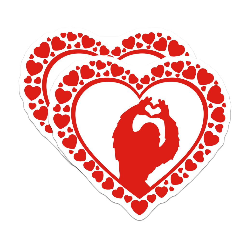 (2 Pack) Bigfoot Heart Hands Magnets - Love Sasquatch Decor - Valentine Cryptid Creature - 5 Inches On Longest Side - Thick Durable Magnet - Made in USA - MAG21107
