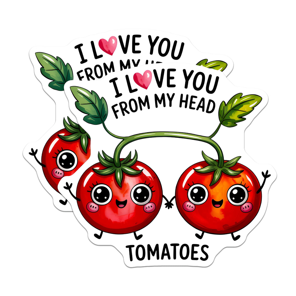 (2 Pack) Tomato Magnets - Cute Food Pun - Kitchen Refrigerator Decoration - 5" On Longest Side - Premium Magnet - for Cars, Refrigerators, Toolboxes, Lockers - Made in USA - MAG15445