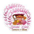(2 Pack) Cafecito Social Club Magnets - Latina Kitchen Decor - Concha Pan Dulce Art - Chisme Cafe Accessories - 5 Inches On Longest Side - Thick Durable Magnet - Made in USA - MAG26775