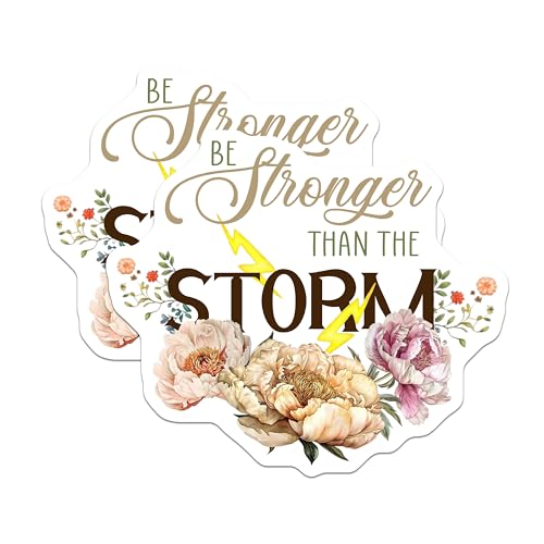 (2 Pack) Be Stronger Than The Storm Magnets Magnets - Motivational Decor - 5" On Longest Side - Made in USA - Sticks to Refrigerators & Metal Surfaces - MAG9047